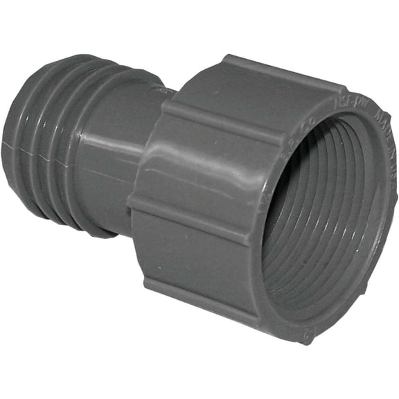 Boshart Pipe Adapter 1.25 in Gray Polypropylene - Smooth Finish - 1.25 Pipe Fitting
