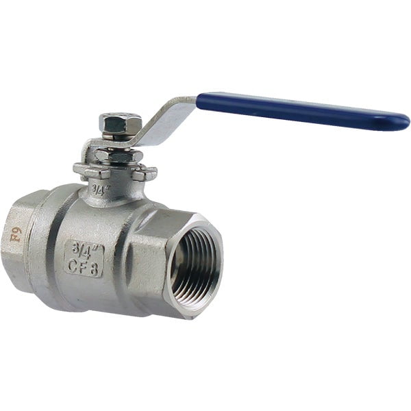 1-Inch Stainless Steel Full Port Ball Valve with Blue Handle