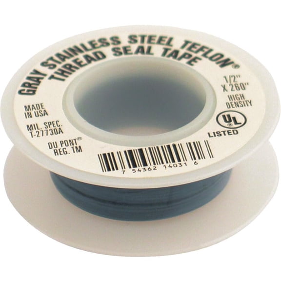 Boshart Industries TT260-SS 0.5 x 260 in. Non-Stick Thread Seal Tape44; Gray