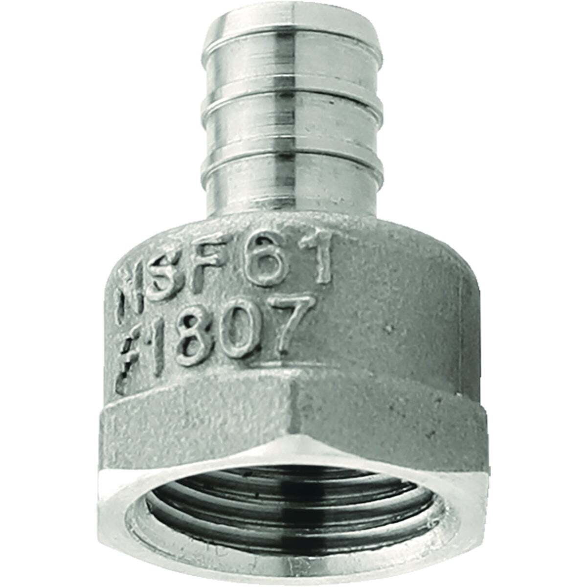 Boshart Industries 1/2 in. PEX X 1/2 in. D FPT Stainless Steel Adapter ...