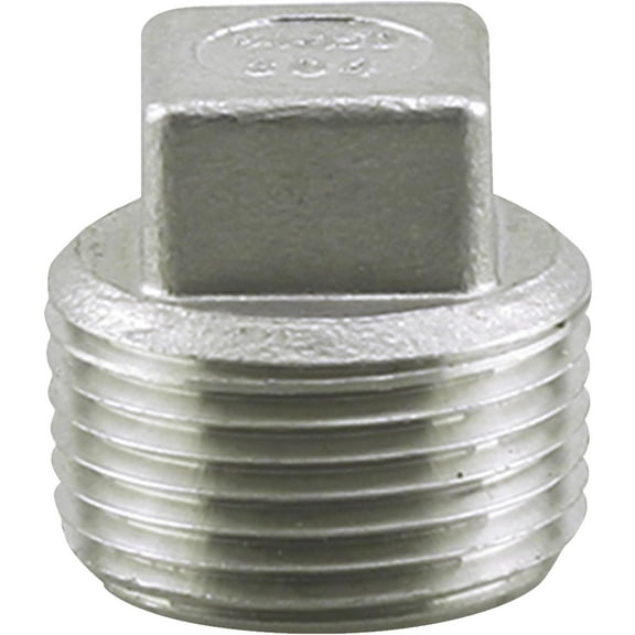 Boshart Stainless Steel Pipe Plug Plumber Plug - 3/8 In. MIP, Silver
