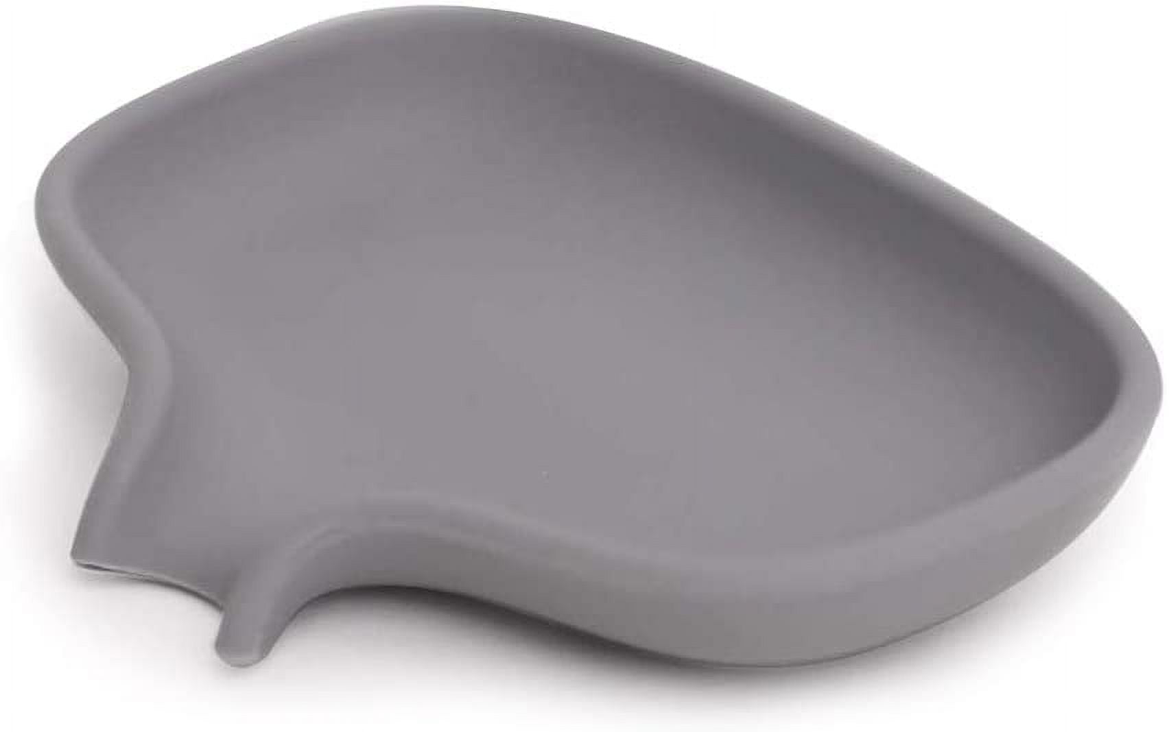 Bosign Silicone Soap Bar Holder, Grey Drip Spout Drains Excess Water