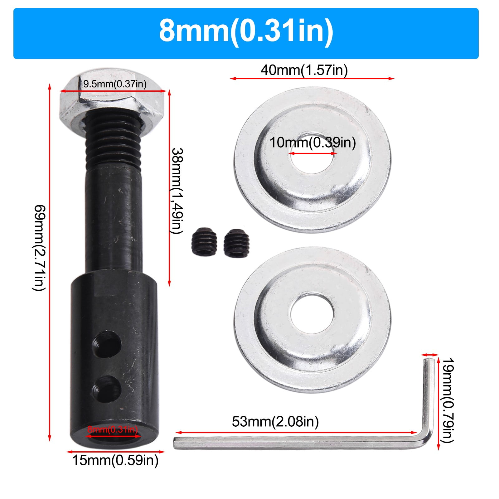 Bosisa 1 Set Spindle Adapter For Grinding Polishing 516Mm Shaft Motor