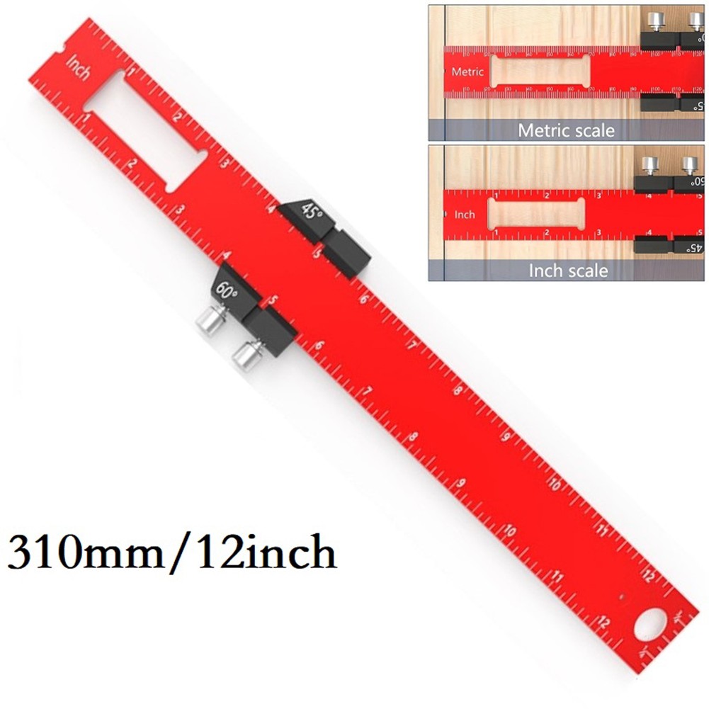 Bosisa 1X Inch And Metric Scale Precision Pocket Ruler Layout Wood