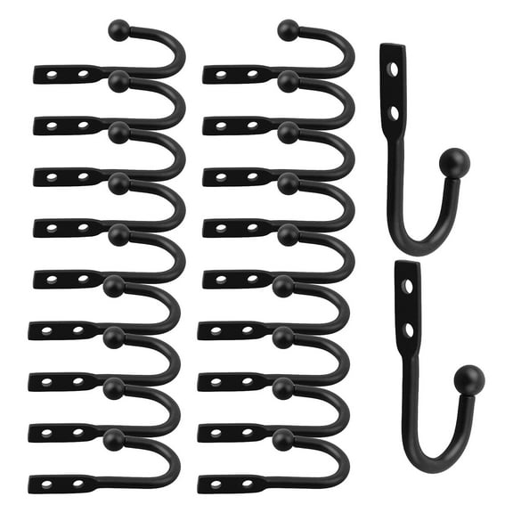 Bosisa 20 Pcs Prong Hook Retro Coat Hooks Hanger Wall Mounted Hook Towel Hook Kitchen Bedroom Wall Organizer