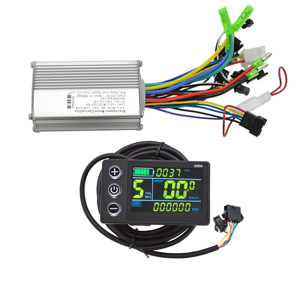 BuyWeek E-Bike Motor Controller Kit - 36V/48V 250W/350W Mit S866 Display & Daumengas