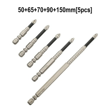 Bosisa 5/6Pcs Cross Magnetic Screwdriver Bit Alloy Steel Anti-Slip Long Drill Bits Ph2