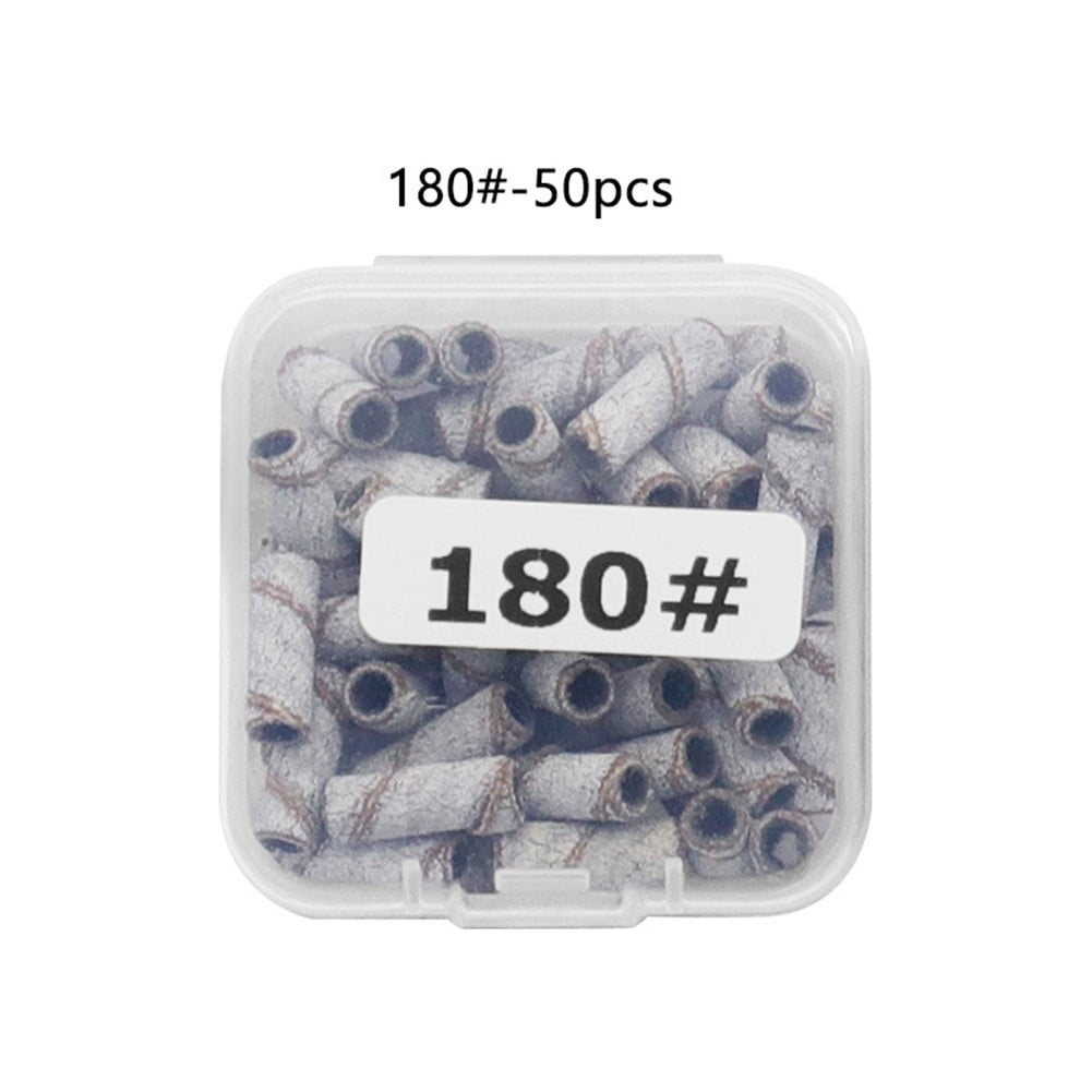 Bosisa 50Pcs Sanding Drum Bands With Mandrel Electric Nail Drill Nail