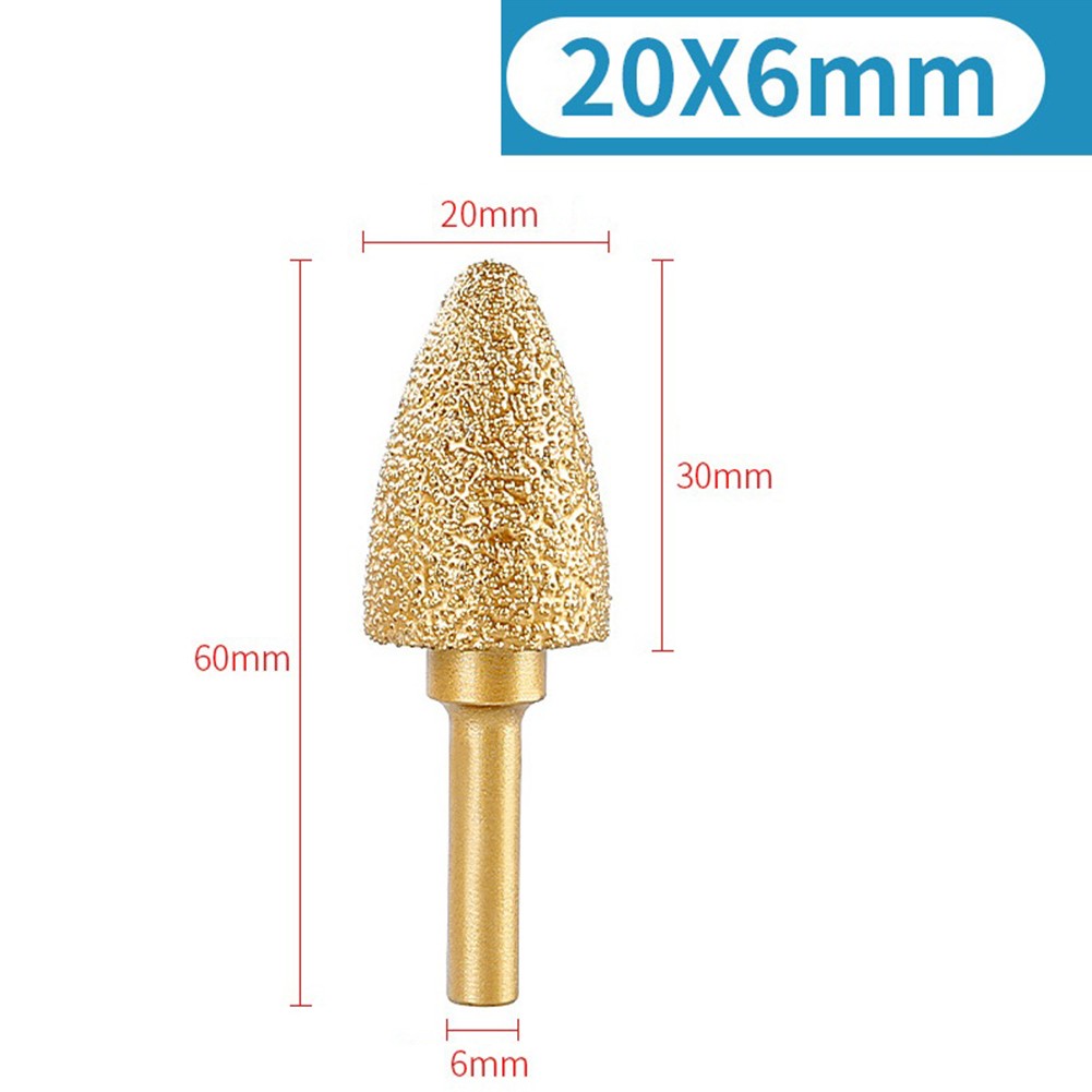 Bosisa 6Mm Shank Vacuum Brazed Diamond Burr Head Grinding Rotary File