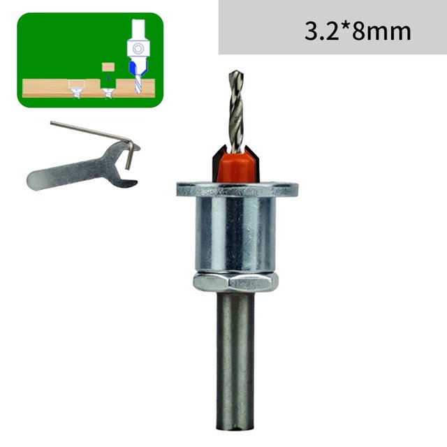 Bosisa 8Mm Shank Drill Bit Core Limiter Countersink Drills Router Bit