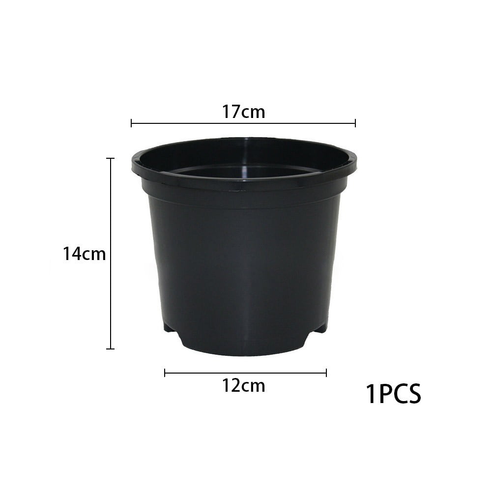 Bosisa Cute Plastic Plant Pots Strong Plastic Black Flower Pot High
