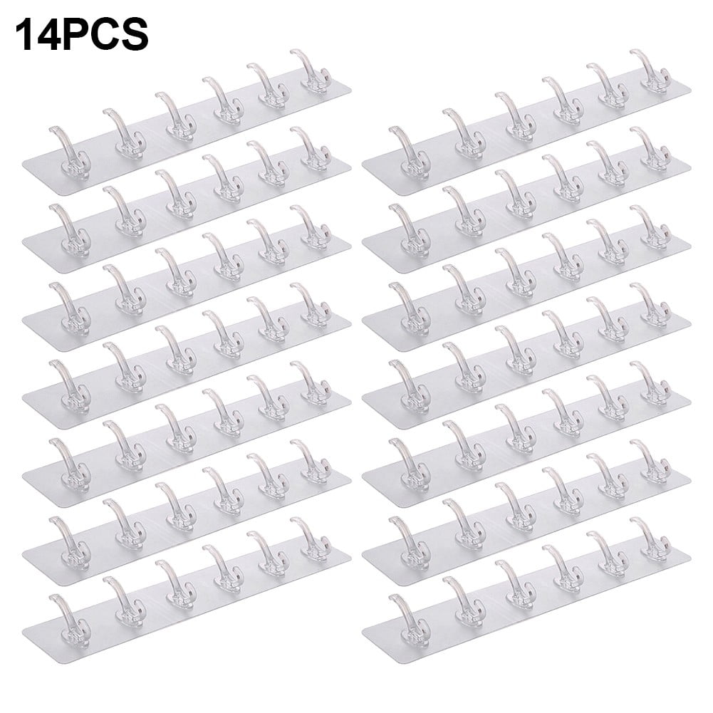 Bosisa No punching 5 hooks behind the door hanger wall towel kitchen transparent seamle