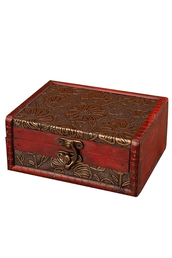 Vintage Wooden Storage Box With Buckle Jewelry Storage Box Organization Box