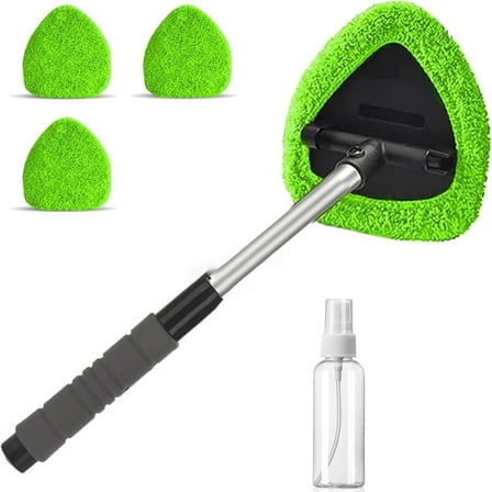 Bosisa Windshield Cleaner Tool With 3 Reusable Towel Pads For Car And Home Windows
