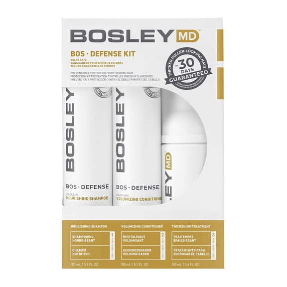 BosleyMD 3-Step Hair Thickening Kit with Color Safe DHT-Inhibiting Hair Shampoo, 3-Piece