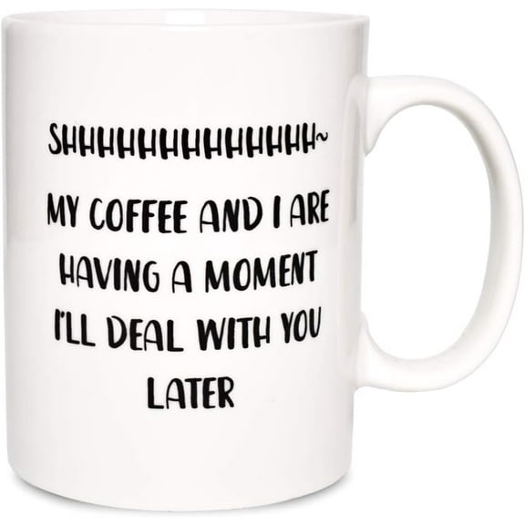 Bosmarlin Large Funny Mug Gift for Coffee Lover, Big Humor Cup Office Worker, 17.5 Oz, Dishwasher and Microwave Safe
