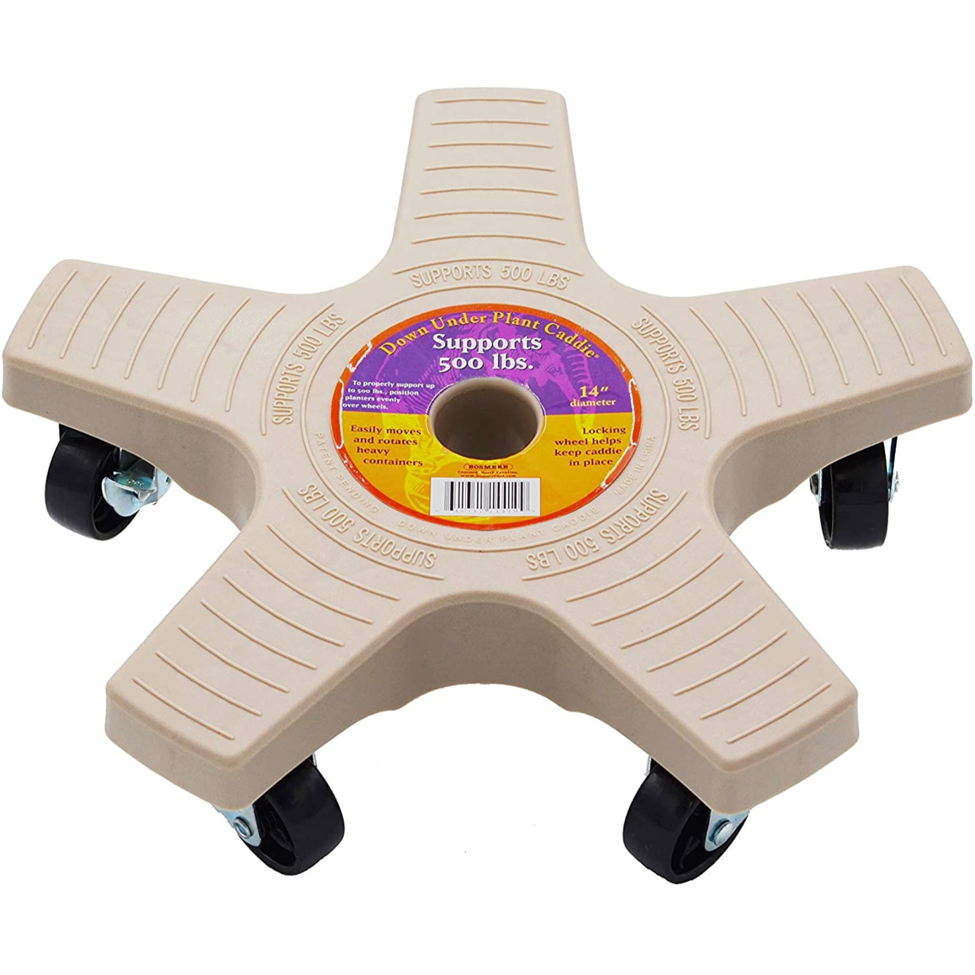 Light Gray Heavy Duty 14-Inch Plant Caddy with Wheels