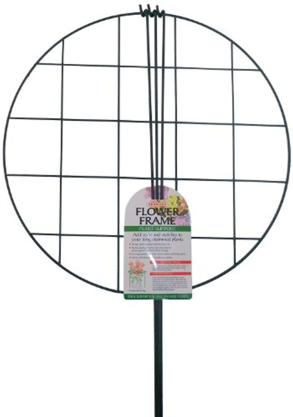 Green Plastic-Coated Metal Plant Support Grid with 36" Legs