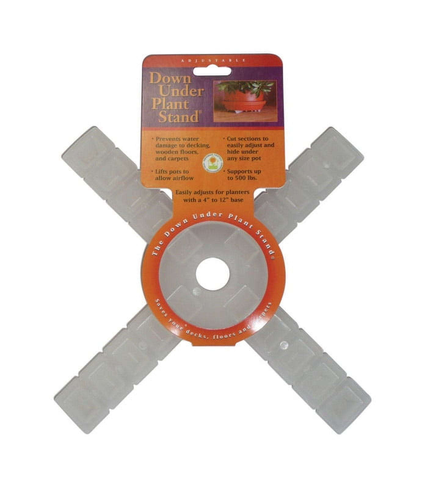 Clear Adjustable Plastic Indoor/Outdoor Planter Trivet, 12-inch