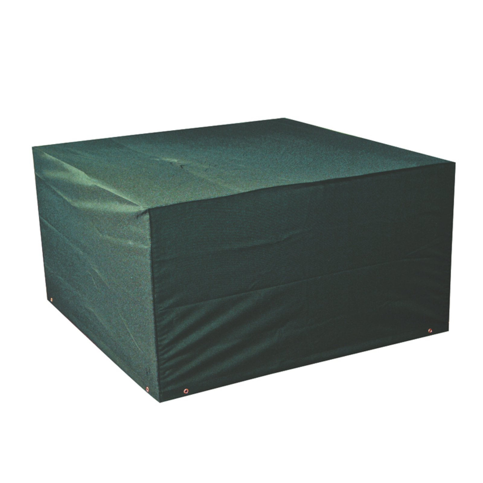 Deluxe Green Polyester Square Firepit Cover with Brass Eyelets