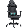 thumbnail image 1 of Wentum Reclining Gaming Chair With Footrest, Massage Racing Office Chair, PU Leather Computer Desk Chair with Head Pillow for Adults, Black, 1 of 6
