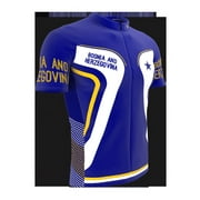 Bosnia And Herzegovina Full Zipper Bike Short Sleeve Cycling Jersey  for Men - Size XS