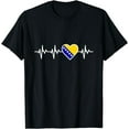 thumbnail image 1 of Bosnia and Herzegovina Flag Heartbeat Pride National Day T-Shirt, 1 of 4
