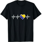 Bosnia and Herzegovina Flag Heartbeat Pride National Day T-Shirt