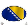 thumbnail image 1 of Bosnia and Herzegovina Flag Oval - 5" Vinyl Sticker - For Car Laptop I-Pad - Waterproof Decal, 1 of 1