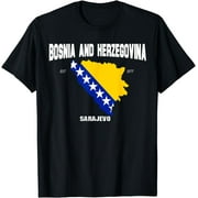 Bosnia and Herzegovina Flag and Map, Bosanka National Day T-Shirt