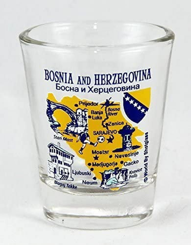 CROATIA LANDMARKS AND ICONS COLLAGE SHOT GLASS SHOTGLASS