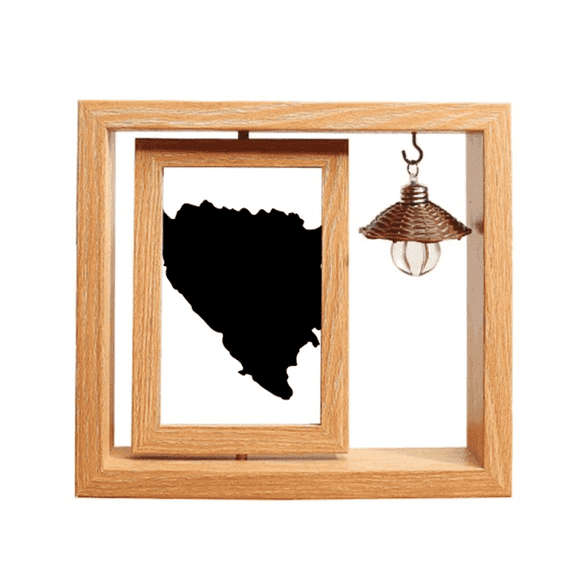 Bosnia and Herzegovina Map Country Wooden Rotating Picture Photo Frame 4x6