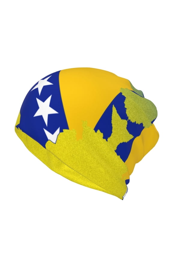 Bosnian Map Flag Beanie Skull Cap Lightweight Hip Hop Dwarf Hat Beanie Hat For Women Men