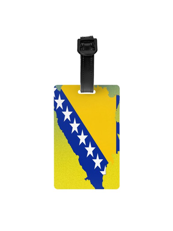 Bosnian Map Flag Luggage Identifier Name Tag For Backpacks Suitcases Bags Baggage