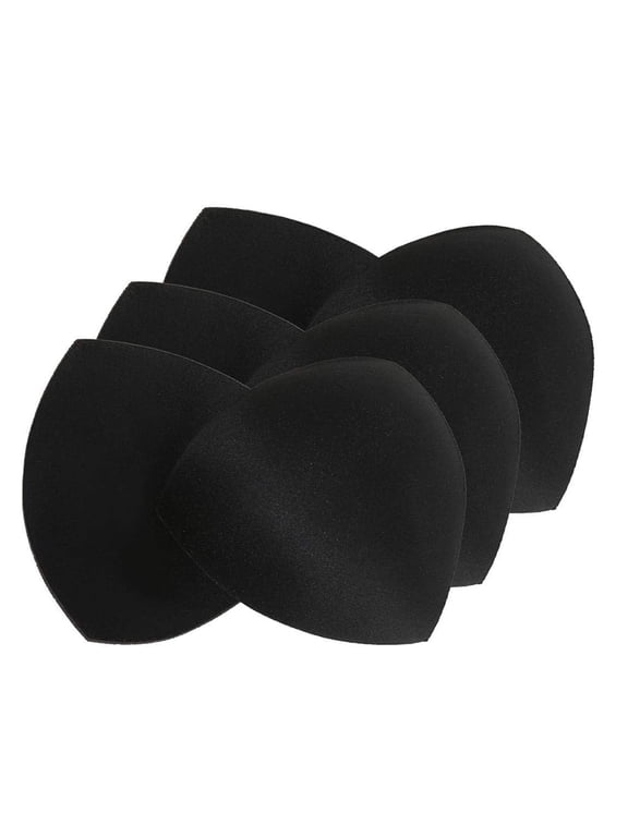 Onesize Removable Flexible Bra Insert, Black, 3 Pack