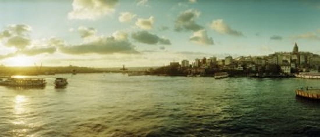 Bosphorus Strait at sunset Istanbul Turkey Canvas Art - Panoramic Images (15 x 6)