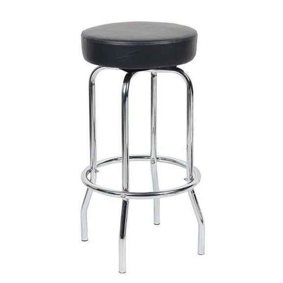 Boss 29 in. Chrome-Black Stool - Black - 29in.H