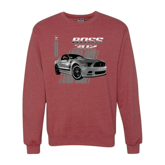 Boss 350 Mustang for Muscle Car lovers | Mens Cars and Trucks Crewneck Graphic Sweatshirt, Vintage Heather Red, Small