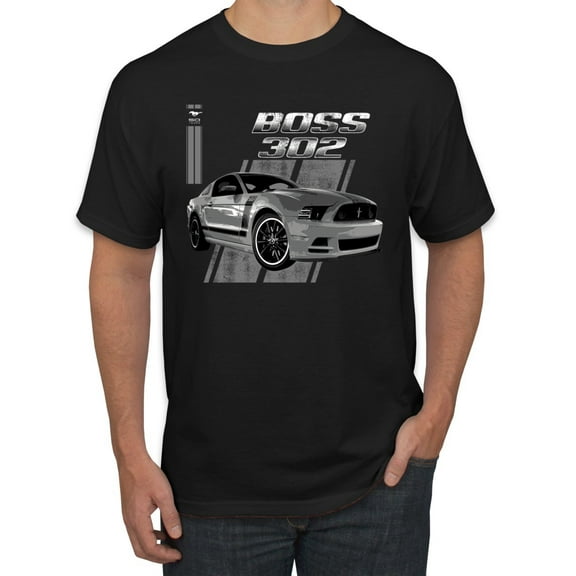 Boss 350 Mustang for Muscle Car lovers | Mens Cars and Trucks Graphic T-Shirt, Black, Small