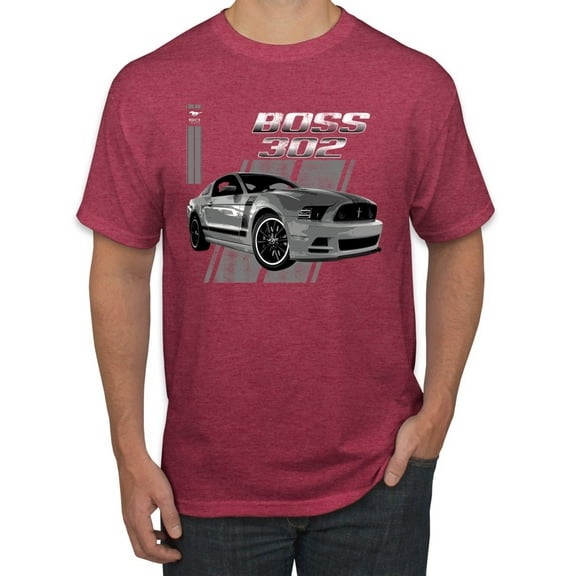 Boss 350 Mustang for Muscle Car lovers | Mens Cars and Trucks Graphic T-Shirt, Vintage Heather Red, Large