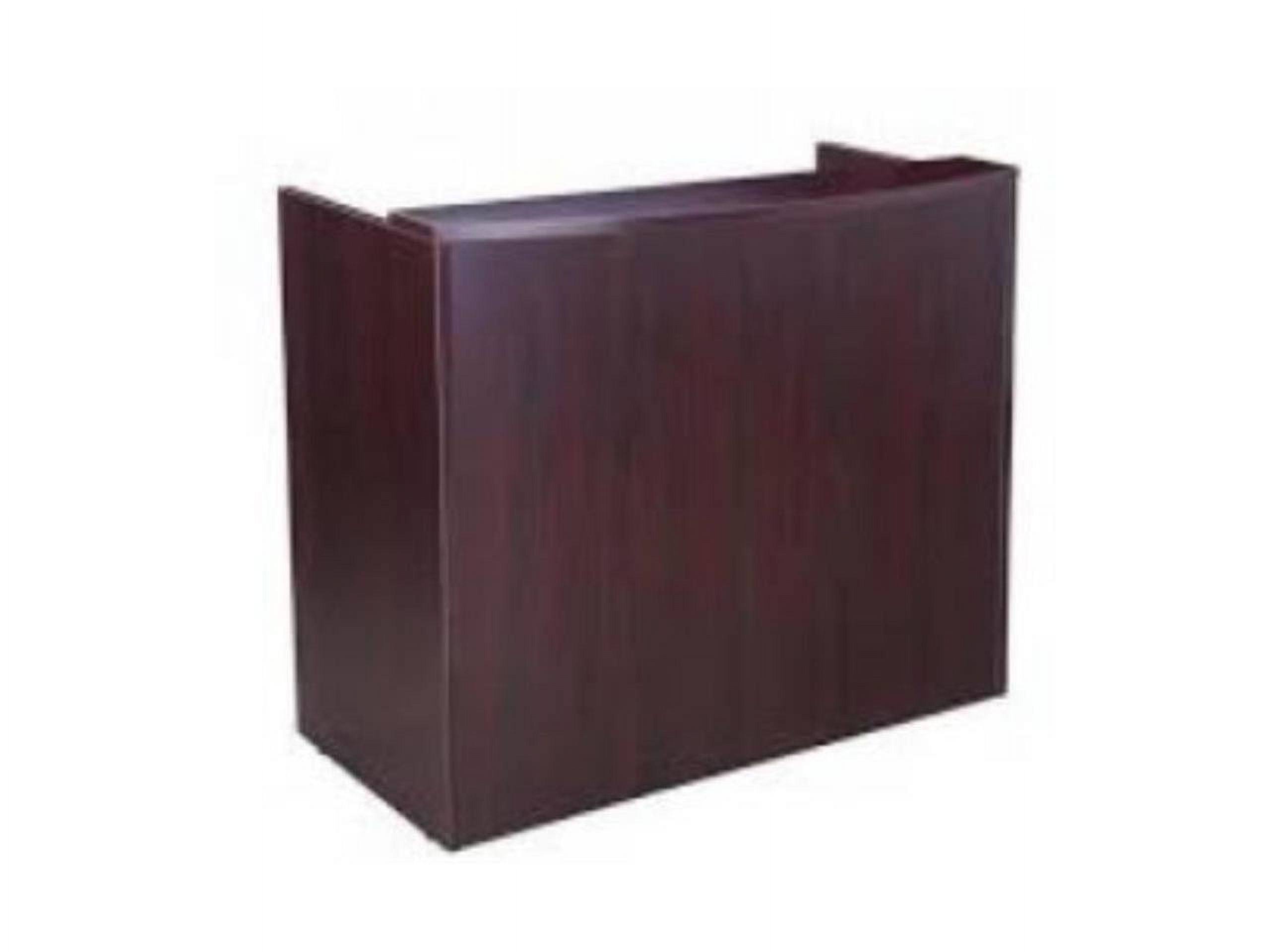 Elegant Mahogany Laminate 48" Reception Desk with Leveling Glides
