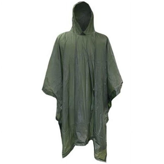 Boss 60 Green Adult Vinyl Rain Poncho with Side-Snaps