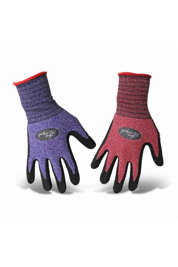 Guardian Angel? Dotted Nitrile Palm Knit Wrist Glove Purple, Red Large