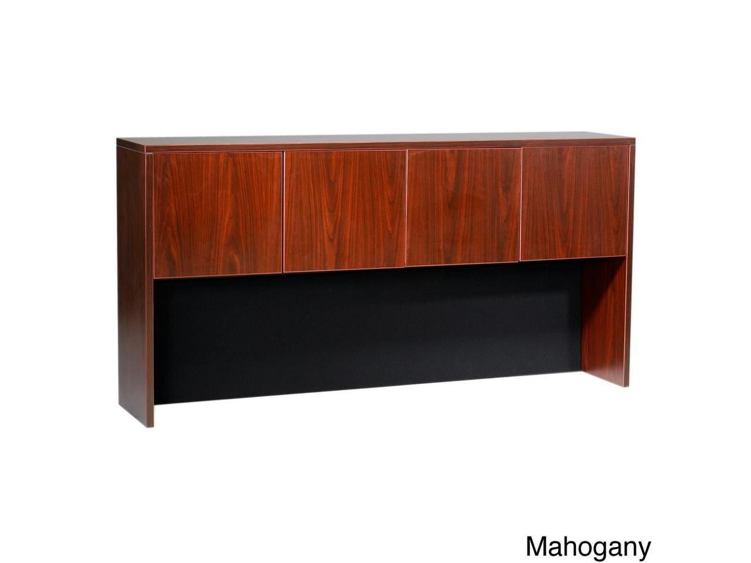 71" Light Beige Mahogany Office Hutch with Doors