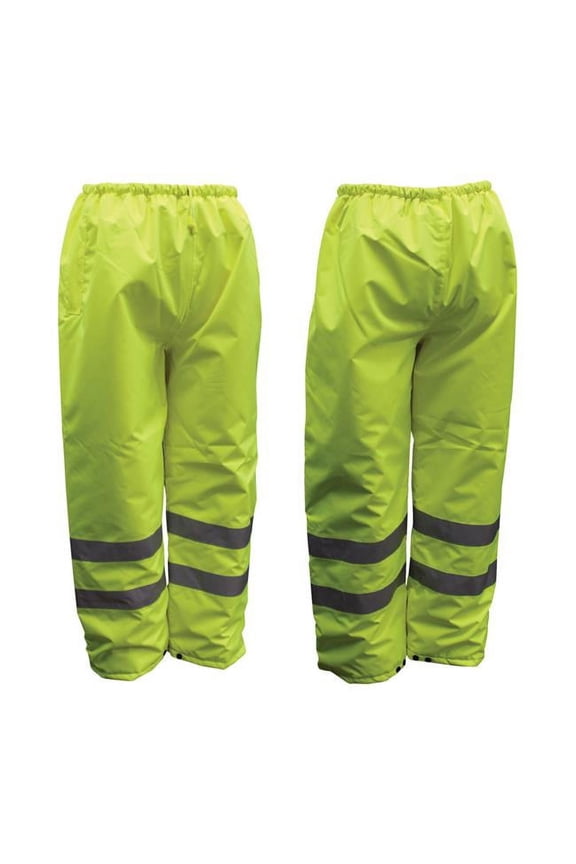 8008705 Hi-Vis Insulated Yellow Polyester Unisex Rain Pants, 2XL