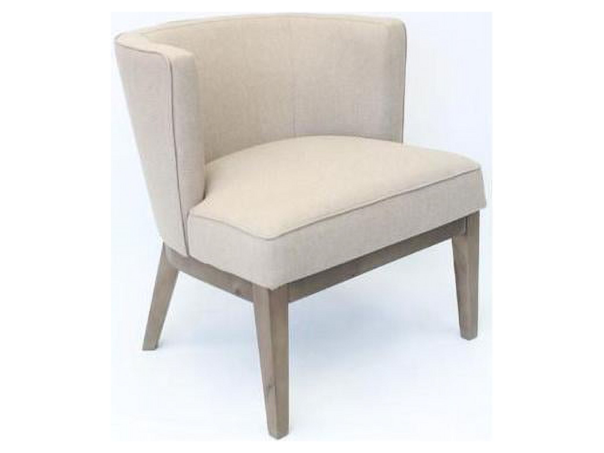 Elegant Slate Gray Barrel Accent Chair in Velvet and Wood
