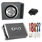 Boss Audio 12 1400W Subwoofer, 1500W Amplifier w Amp Kit & QPower 12 Enclosure