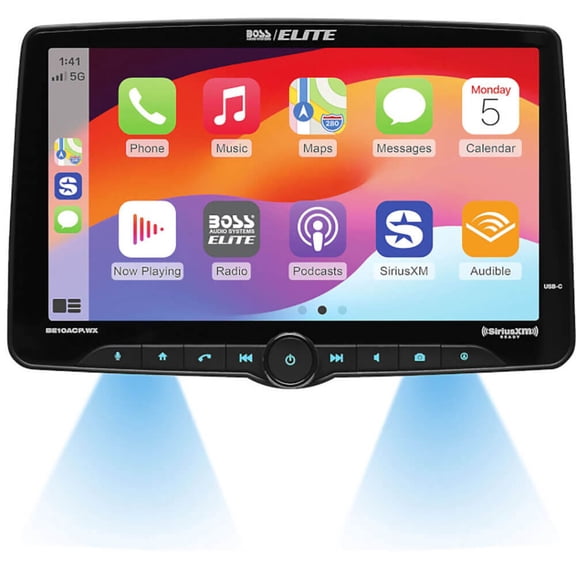 Boss BE10ACP.WX Single-DIN, Wireless/Wired Apple CarPlay & Android Auto, SXM, Mech-less Multimedia Player (no CD/DVD) 10.1" Touchscreen Bluetooth