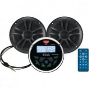 Boss Audio MCKGB350B.6 System with Mechless AM - FM Receiver, Speakers & Antenna, Black