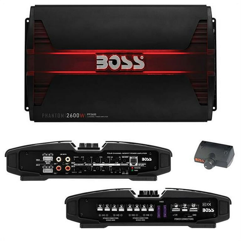 Boss Audio Phantom 2600 watt 4 Channel Power Amplifier Remote